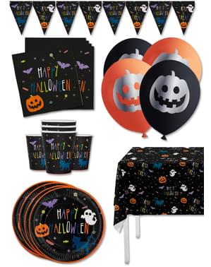 Kit decoración de fiesta de Halloween calabaza Premium para 8 personas - Happy Halloween