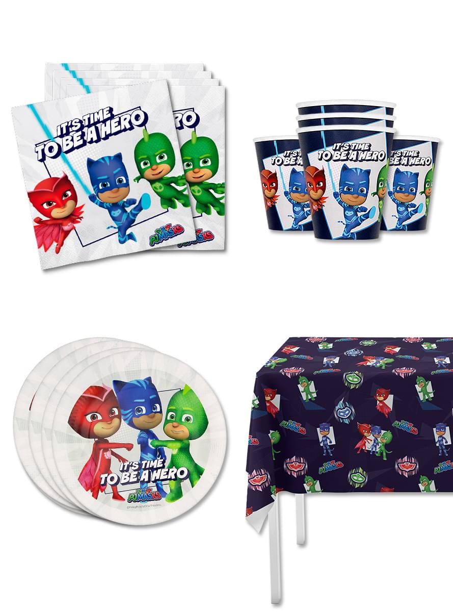 Pj Mask afmælisfagnaðarsett fyrir 8 manns