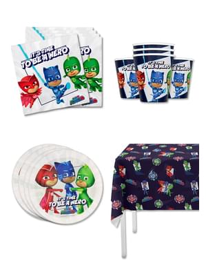 Kit de decor pentru aniversare Pj Mask pentru 8 persoane