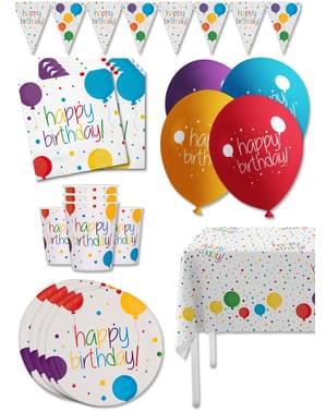 Premium Birthday Decoration Kit for 8 People - Happy Birthday