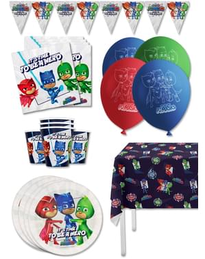 Kit de decor Pj Mask pentru aniversare premium pentru 8 persoane