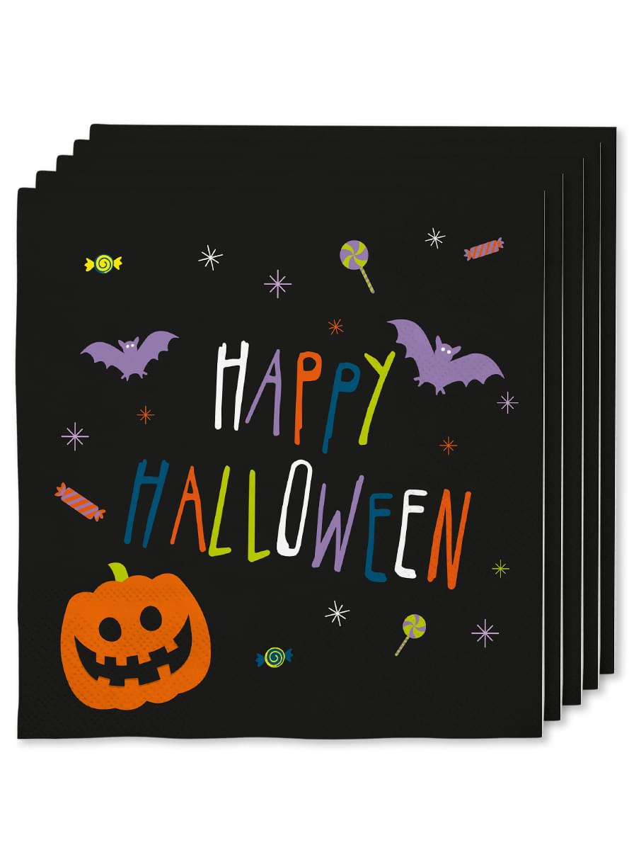 Kit decoração de festa de Halloween abóbora para 8 pessoas - Happy Halloween