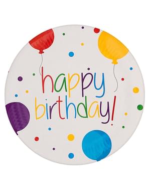 Premium fødselsdagsdekorationssæt til 8 personer - Happy Birthday