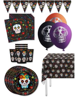 Kit decorazioni per festa di compleanno a tema Catrina per halloween Premium per 8 persone - Day of the Dead