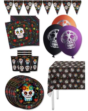 Premium Catrina Day of the Dead Set dekoracija za zabavu za 8 osoba - Dan mrtvih