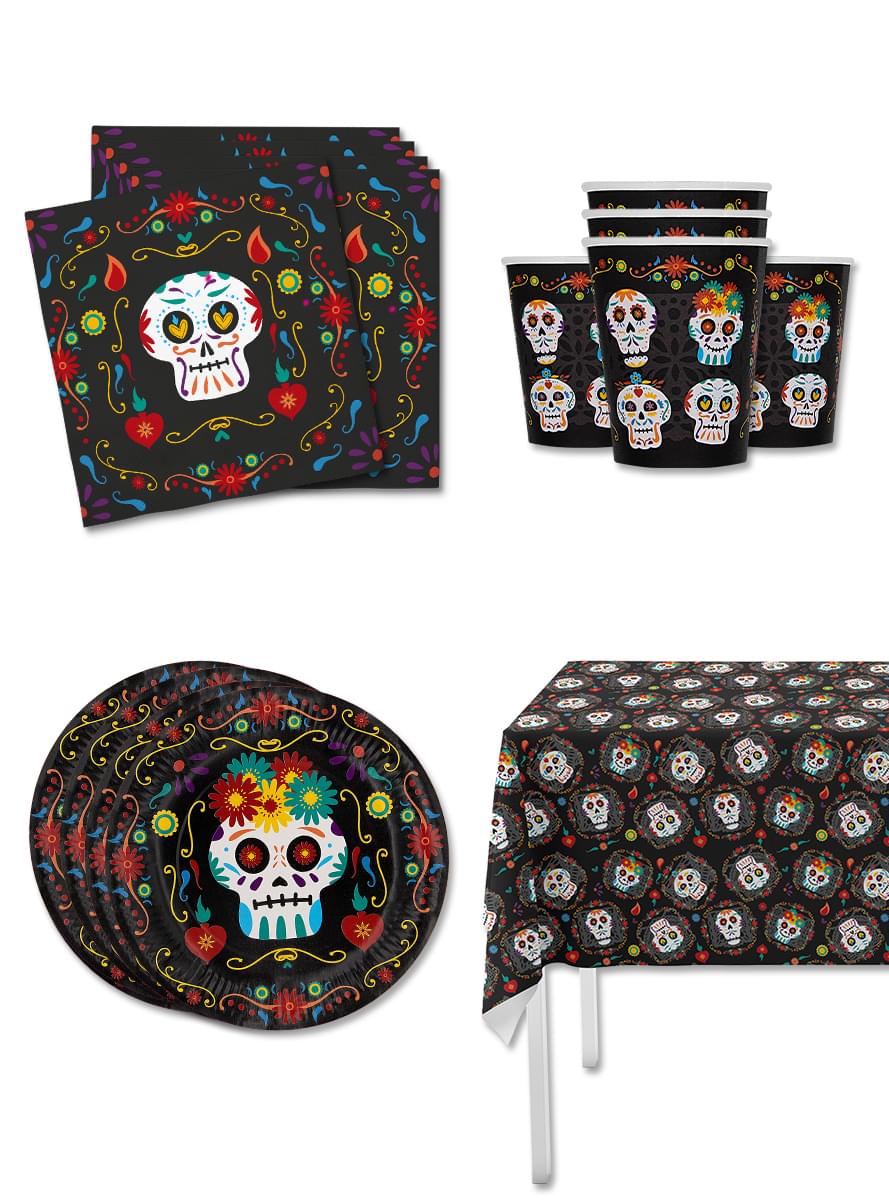 Kit decoração de festa de Catrina dia dos mortos para 8 pessoas - Day of the Dead