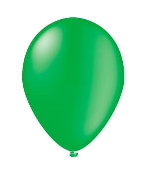 10 ballons verts- Gamme couleur unie