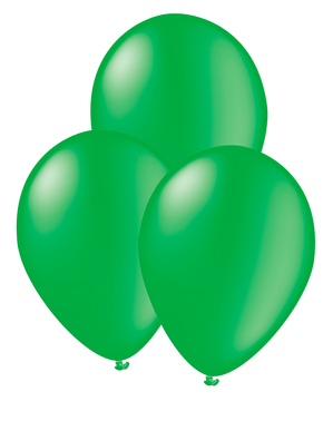Balony zielone x10 - Gładkie Kolory
