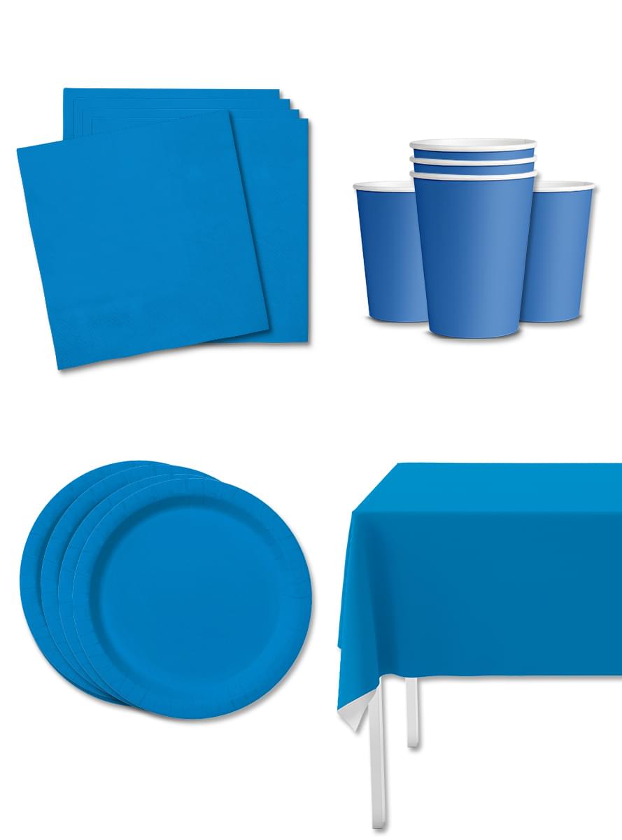Navy Blue Party Decoration Kit for 8 People - Plain Colours