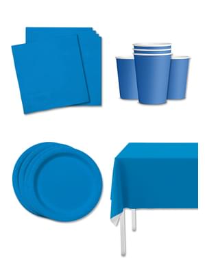 Dekorationsset för fest marinblått för 8 personer - Slätstrukna Färger