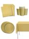 Kit decoración de fiesta color dorado para 8 personas - Colores lisos