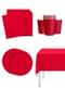Kit décoration fête rouge 8 personnes - Gamme couleur unie