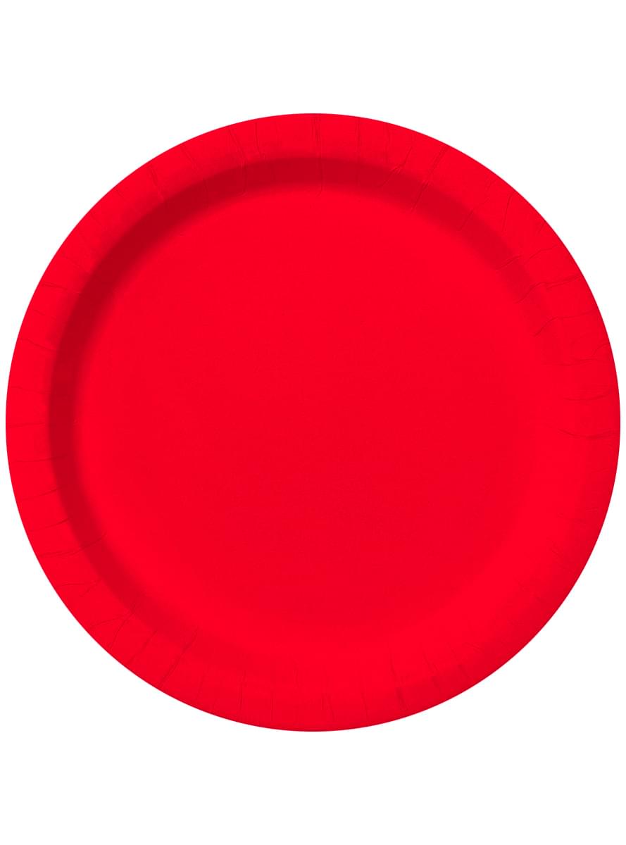 Kit decoración de fiesta color rojo para 8 personas - Colores lisos