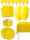 Kit decoración de fiesta color amarillo Premium para 8 personas - Colores lisos