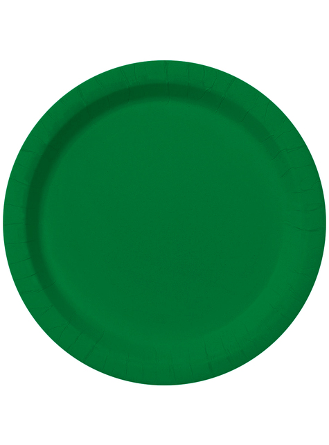 Kit decoración de fiesta color verde Premium para 8 personas - Colores lisos