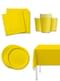 Kit decoración de fiesta color amarillo para 8 personas - Colores lisos