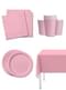 Kit decoración de fiesta color rosa palo para 8 personas - Colores lisos