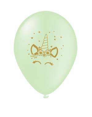 8 Einhorn Luftballons - Unicorn Flowers
