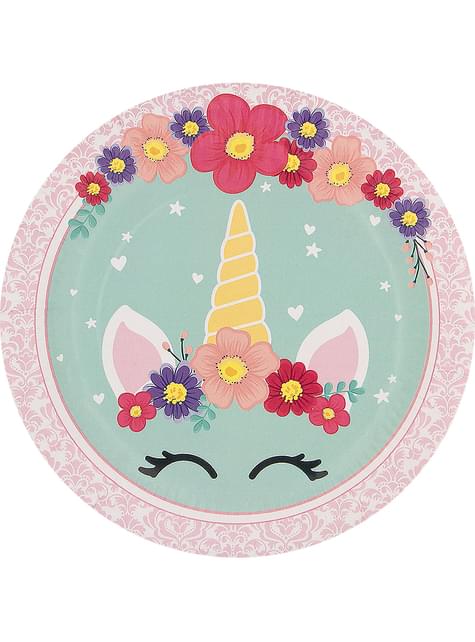 Einhorn Geburtstagsdeko Kit Premium für 8 Personen - Unicorn Flowers