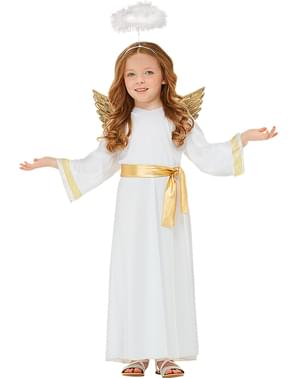 Kostium anioła ze skrzydłami i aureolą dla dzieci