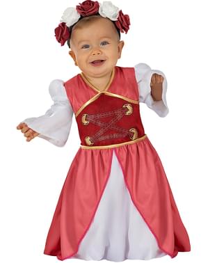Srednjeveška princesa s cvetjem kostum za dojenčke