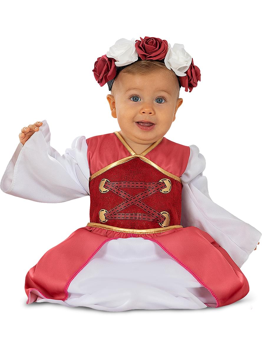 Mittelalter Prinzessin Kostüm mit Blumen für Babys