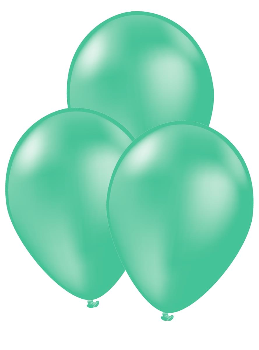 10 zaļas mint krāsas baloni - Vienkrāsu krāsas
