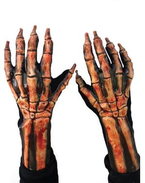 Gants avec mains de squelettes adulte