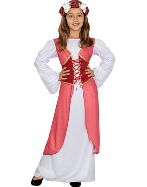 Medieval Princess kostyme med blomster til jenter
