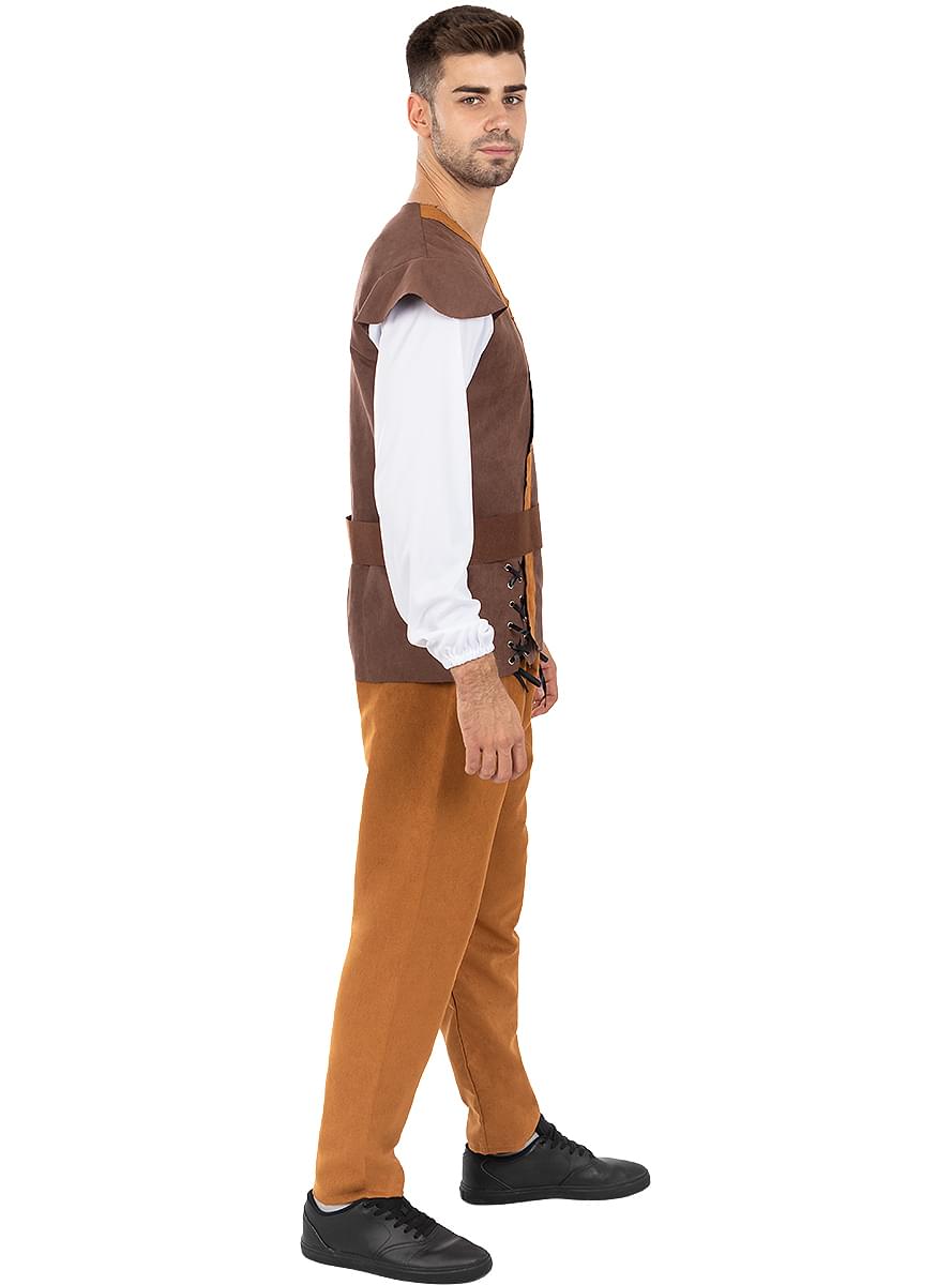 Fato de taberneiro medieval para homem