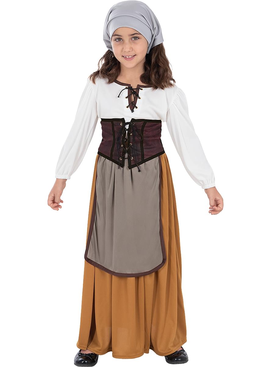 Costum de țăran medieval pentru fete