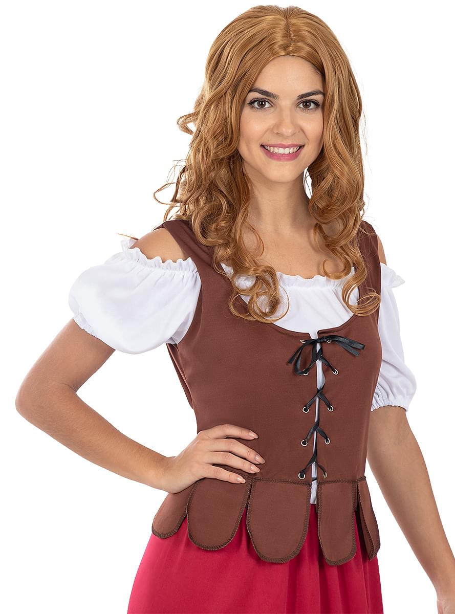 Fato de taberneira medieval clássica para mulher tamanho grande