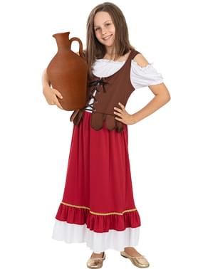 Disfraz de tabernera medieval clásica para niña
