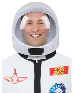 Costume uomo da astronauta bianco con casco e guanti adulto