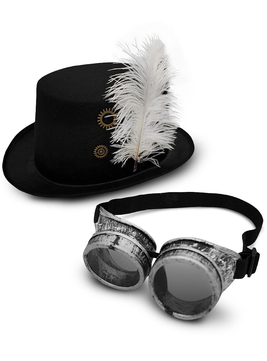 Steampunk hat med briller