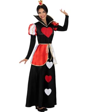 Costume Regina Rossa Cuori Carnevale Alice in Wonderland Travestimento  Vestito