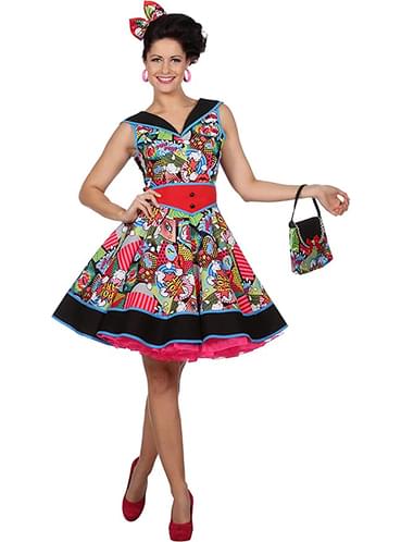 Vestido Pop Art Pin Up Para Mulher Os Mais Divertidos Funidelia