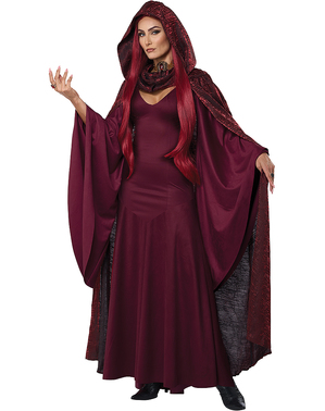 Costum roșu de vrăjitoare pentru femei