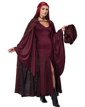Costum roșu de vrăjitoare pentru femei