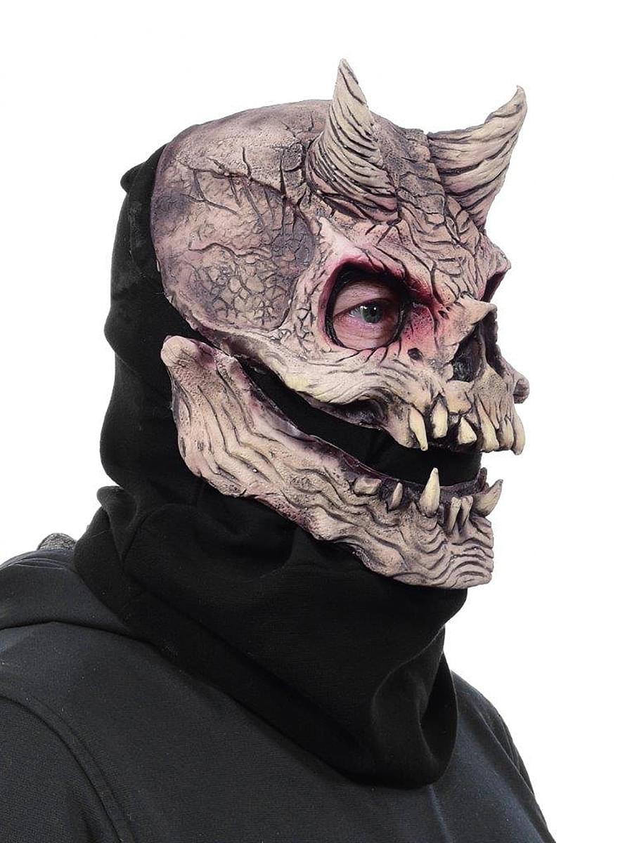 Maschera di teschio demoniaco con bocca mobile