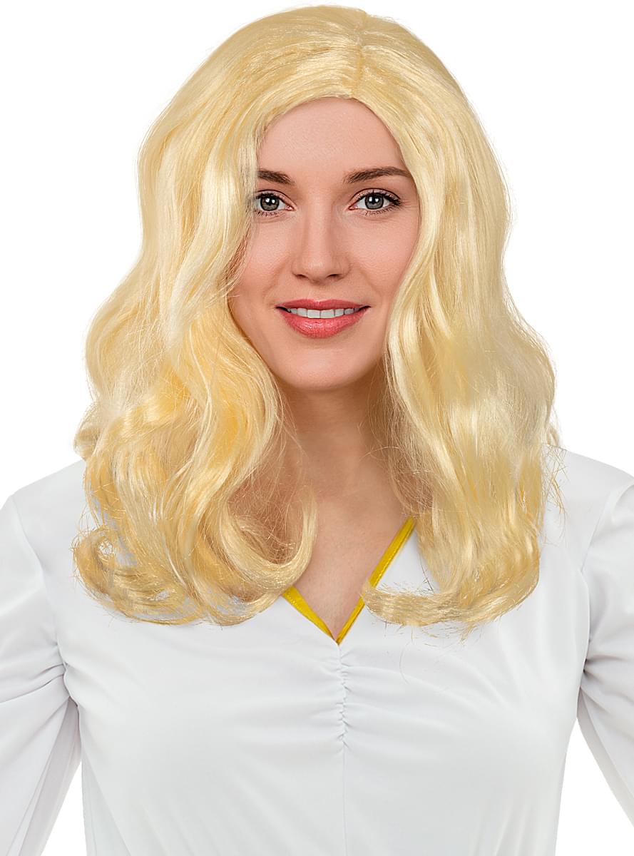 Perucă blondă cu bucle