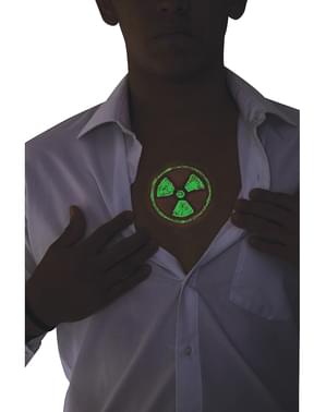 Blessure radioactive phosphorescente dans le noir