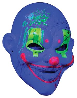 Neonová maska strašidelný klaun