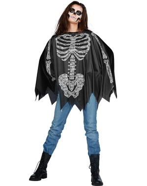 Skeleton Poncho for Adults