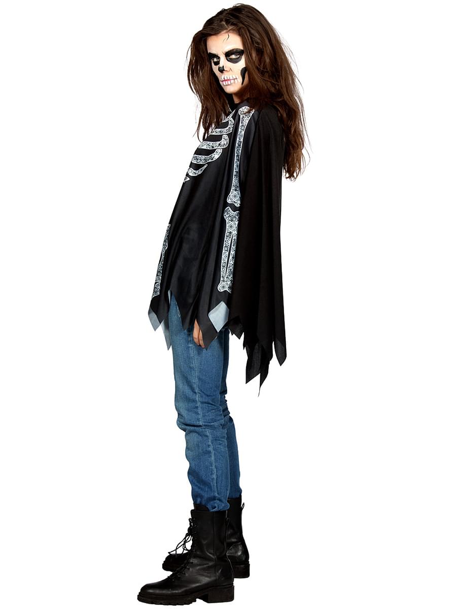 Skelett Poncho für Erwachsene