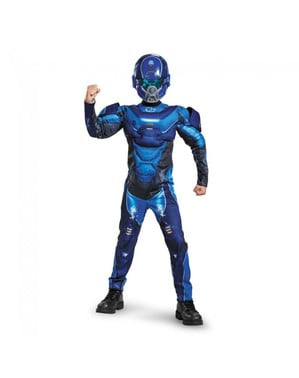 Disfraz de Blue Spartan musculoso para niño