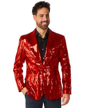 Červené sako s výšivkou pailette - Suitmeister