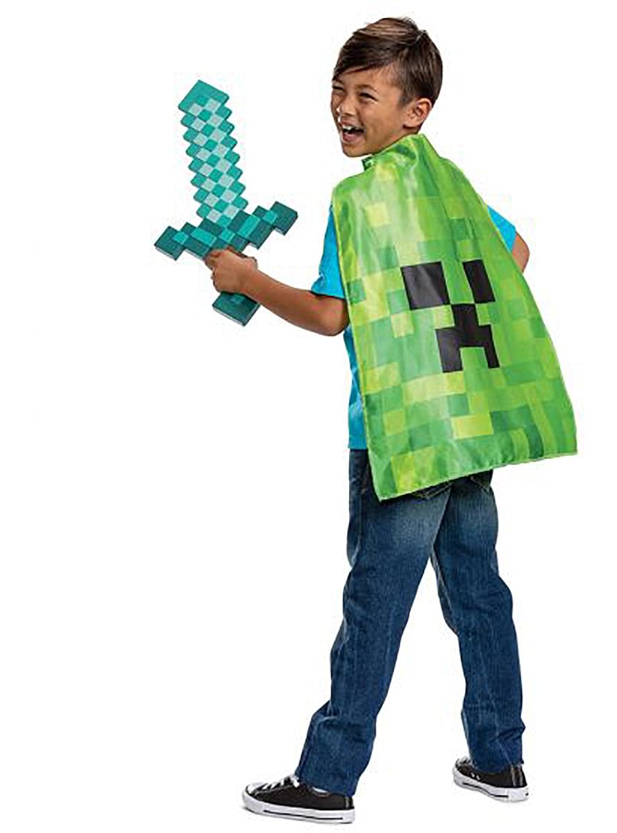 Creeper komplet -meč in ogrinjalo - Minecraft