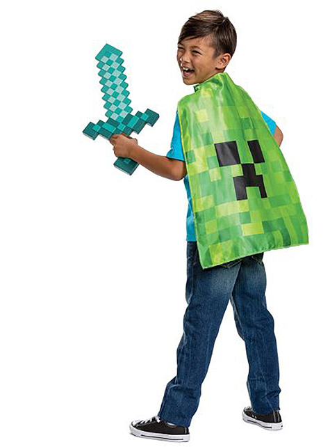 Kit épée et cape Creeper - Minecraft