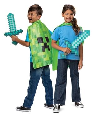 Súprava meča a plášťa Creeper - Minecraft